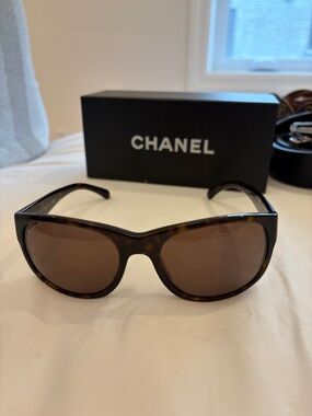 CHANEL Tortoiseshell Women's Sunglasses with Brown Lenses